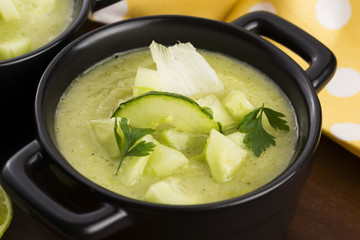cold cucumber soup with herbs