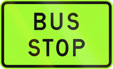 An Australian warning traffic sign - Bus stop