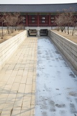 waterway under the Yeongje bridge in Gyeongbok palace in Seoul