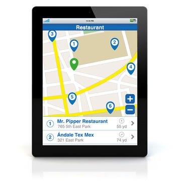 tablet pc restaurant search app