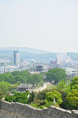 Fototapeta na wymiar Suwon Hwaseong and Suwon city