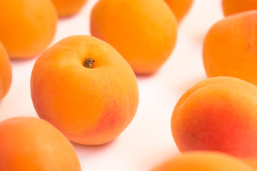 Plump Fresh Apricots in Diagonal Rows