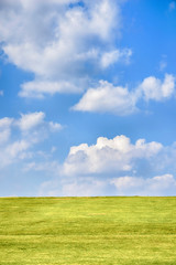 green hill with blue sky