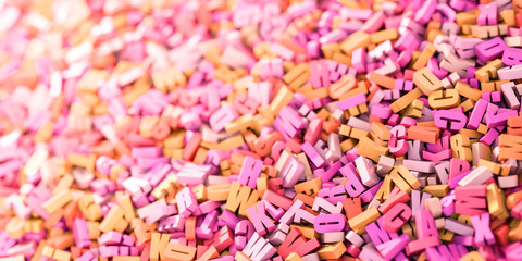 Infinite letters background, original 3d illustration.