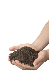 soil on hands