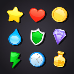 Game art design icons