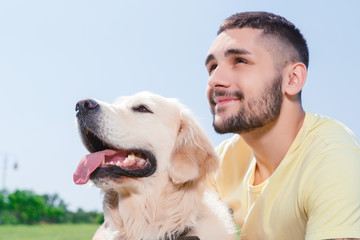 Handsome guy with his dog