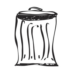 Simple doodle of a rubbish bin