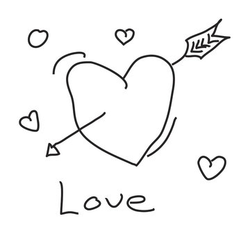 Simple doodle of a love heart