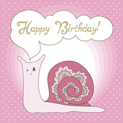 Greeting card with snail