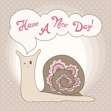 Greeting card with snail