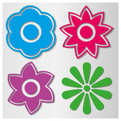 Flowers set, vector illustration.