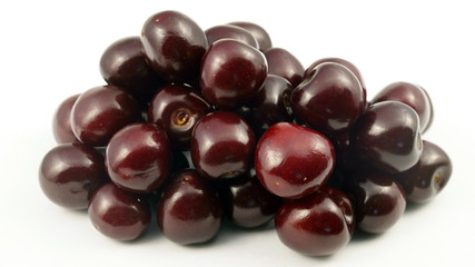 cherries on a white background