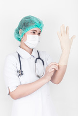 Beautiful nurse with a stethoscope