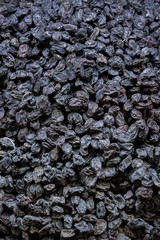 Pile of dried raisins