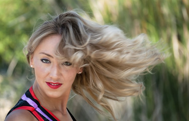 Naklejka premium Beautiful Woman In The Park