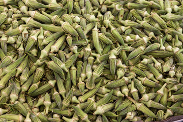 Group of gumbo okra