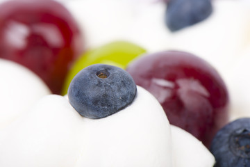 blueberry on fresh cream cake