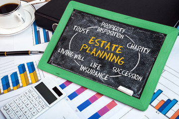 estate planning concept on blackboard