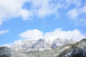 Snowy Jeoksang Mountain in Jeonranam-do, Korea