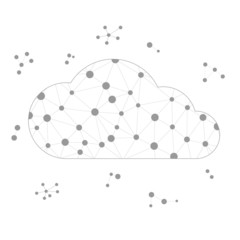 frame vector polygon cloud with gray lines and circles