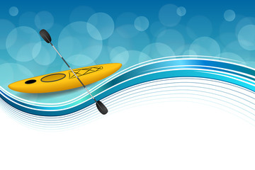 Background abstract blue yellow kayak sport frame illustration vector