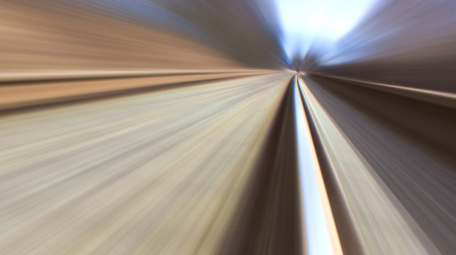 Railway with high speed motion blur