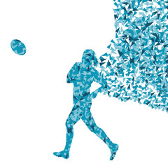 Rugby player woman silhouette vector background concept