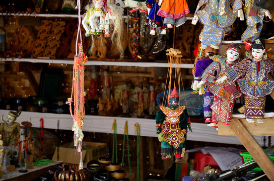 Souvenir shop for sale traveler at Htilominlo Temple in Bagan