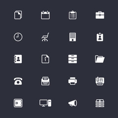 Office supplies simple icons