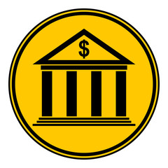 Bank button on white background. Vector illustration.