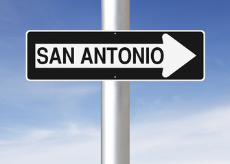 Fototapeta na wymiar This Way to San Antonio 
