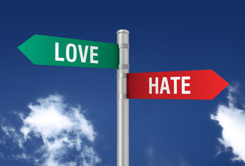 love hate sign