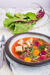 Soup with young beet