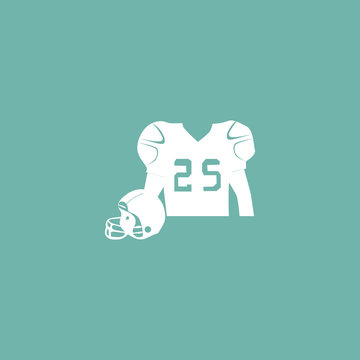 American football shirt and helmet icon