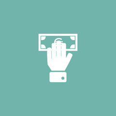 Hand with money icon