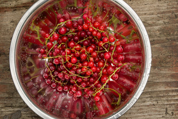 Свежая спелая красная смородина