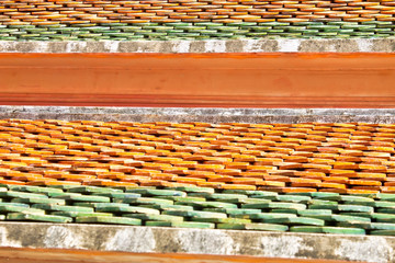 Thai temple roof detail in Bangkok, Thailand.