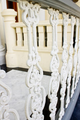 Fototapeta na wymiar white balustrade, pattern balustrade, fence pattern, classical fence