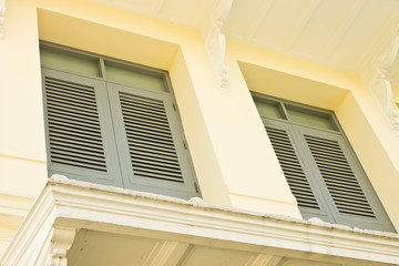 Fototapeta premium Old shutters closed, Old window