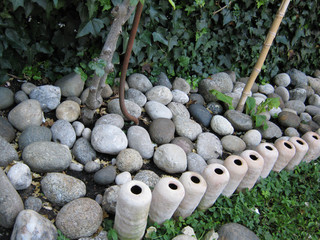 Lastricato in pietra di fiume nel giardino