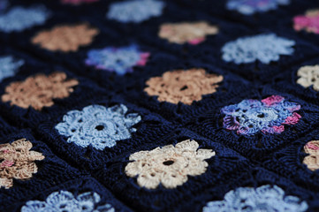 Obraz na płótnie Canvas Granny square flower blanket