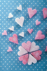 Pink shugar hearts for valentine's day