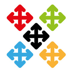 cursor with arrows color set vector