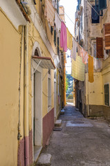 Fototapeta na wymiar Street in the old town of Corfu island, Greece