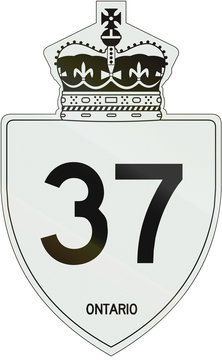 Canadian highway shield of Ontario highway number 37