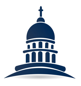 Capitol building church vector logo design