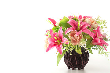 bouquet flowers isolated on white background