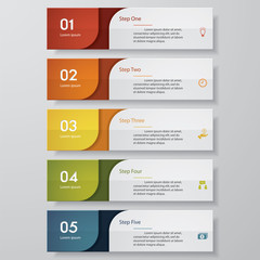 Design clean number banners template/tags or website layout. Vector.