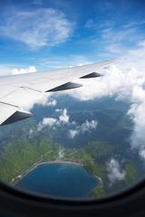 Fototapeta premium nice view from airplane window